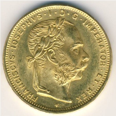 Австрия, 8 флоринов-20 франков (1870–1892 г.)