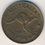 Australia, 1/2 пенни, 1961&ndash;1964