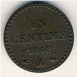 France, 1 centime, 1848–1851