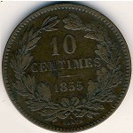 Luxemburg, 10 сентим, 1855