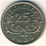 Сейшелы, 25 центов (1954–1974 г.)