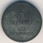 Saxony, 2 новых гроша, 1848