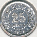Северное Борнео, 25 центов (1929 г.)