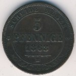 Saxony, 5 пфеннигов, 1863