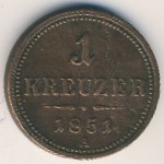 Austria, 1 крейцер, 1851