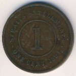 Стрейтс-Сетлментс, 1 цент (1884 г.)