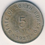 Северное Борнео, 5 центов (1921 г.)
