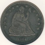 США, 1/4 доллара (1861 г.)