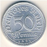 Weimar Republic, 50 pfennig, 1919–1922