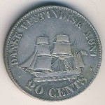 Danish West Indies, 20 cents, 1878–1879