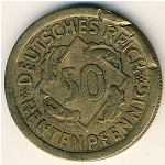 Weimar Republic, 50 rentenpfennig, 1923&ndash;1924