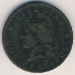 Argentina, 2 сентаво, 1884