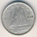 Canada, 10 центов, 1943