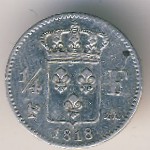 Франция, 1/4 франка (1818 г.)