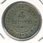 Roman Republic, 4 baiocchi, 1849