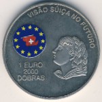 Sao Tome and Principe, 2000 dobras - 1 euro, 1997