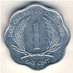 East Caribbean States, 1 cent, 1981&ndash;2000