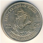 East Caribbean States, 25 cents, 1981&ndash;2000