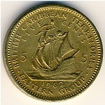 East Caribbean States, 5 cents, 1955&ndash;1965