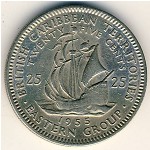East Caribbean States, 25 cents, 1955&ndash;1965