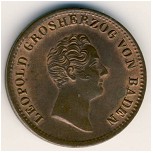 Baden, 1 kreuzer, 1836&ndash;1845