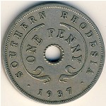 Southern Rhodesia, 1 penny, 1937–1942