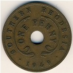 Southern Rhodesia, 1 penny, 1949–1952