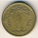 Egypt, 1 millieme, 1954–1957