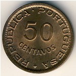 Mozambique, 50 centavos, 1953–1957