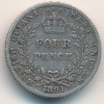 Guyana, 4 pence, 1891–1901
