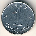 France, 1 centime, 1962–2001