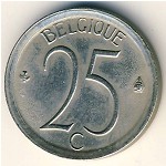Belgium, 25 centimes, 1964–1975