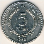 Колумбия, 5 песо (1968 г.)