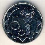 Namibia, 5 cents, 1993–2015