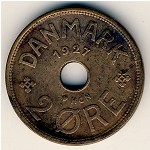Denmark, 2 ore, 1926&ndash;1927