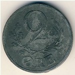 Denmark, 2 ore, 1942&ndash;1947