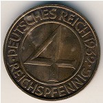 Weimar Republic, 4 reichspfennig, 1932