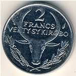Madagascar, 2 francs, 1965–1989