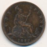 Great Britain, 1 penny, 1874–1894
