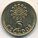 Portugal, 5 escudos, 1986–2000
