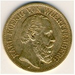 Вюртемберг, 10 марок (1874&ndash;1888 г.)