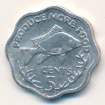 Seychelles, 5 cents, 1977