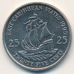 East Caribbean States, 25 cents, 1981–2000