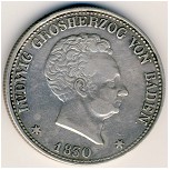 Baden, 1 thaler, 1829&ndash;1830
