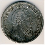 Вюртемберг, 5 марок (1874&ndash;1888 г.)