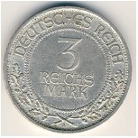 Weimar Republic, 3 reichsmark, 1926