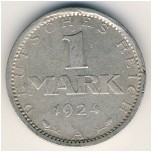 Weimar Republic, 1 mark, 1924&ndash;1925