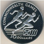 Jamaica, 10 dollars, 1986