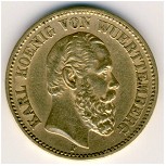 Вюртемберг, 20 марок (1874&ndash;1876 г.)