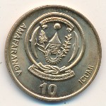 Rwanda, 10 francs, 2003